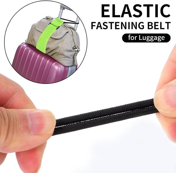 2 st elastiska fästband för bagage, justerbara bagageremmar för resväskor, bärbart resväsktillbehör Orange+Greeni