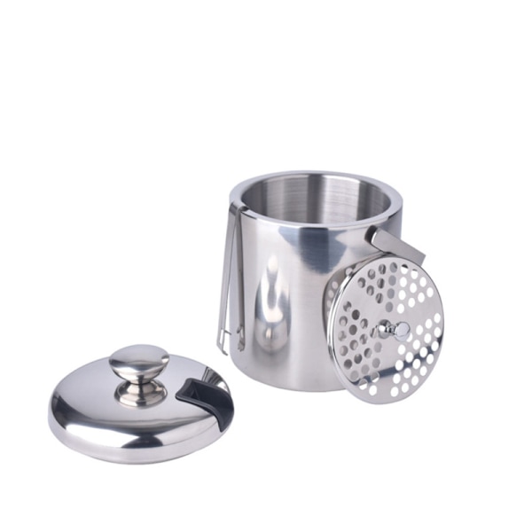 Ishink med lock - 1,3 L silverfärgad