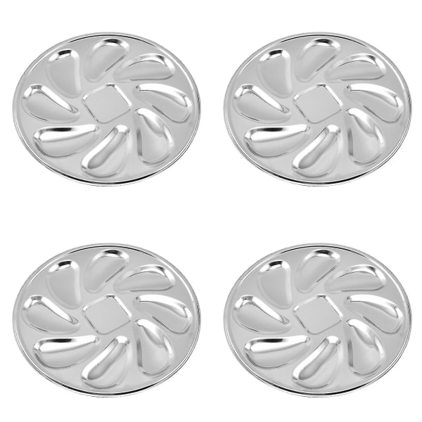 4 st Oyster Plates Rostfritt stål Oyster Plates Shell Hållbar Oyster Container med 8 platser för Oys-yyc-