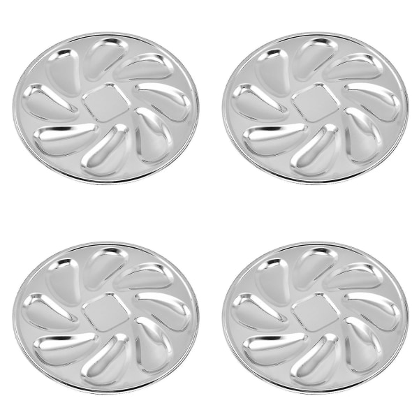 4 st Oyster Plates Rostfritt stål Oyster Plates Shell Hållbar Oyster Container med 8 platser för Oys-yyc-