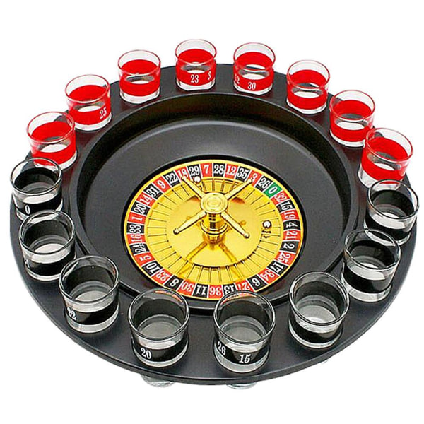 Set aikuisille Venäjälle juotava levysoitin Shot Glass Roulette Set juomapeli 16 Shot lasilla