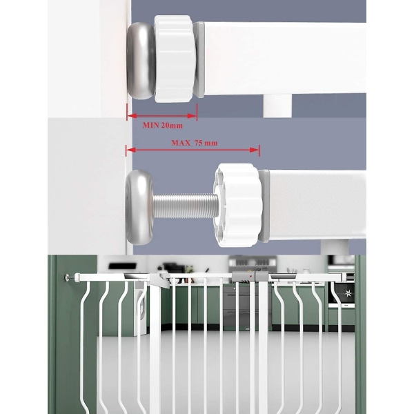 4 kpl Paine Baby Gates -kierrekaran sauvat Walk Thru Gates -tarvikkeet ruuvipulttisarjan kiinnitys