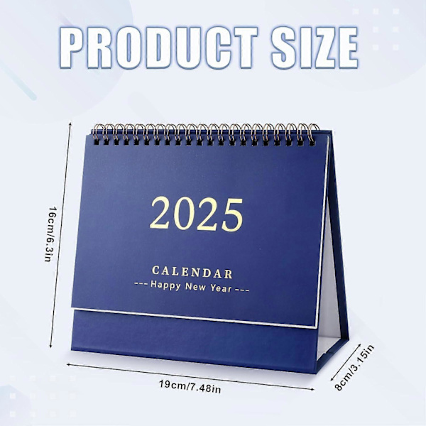 Skrivbords kalender, 2024-2025 Liten bords kalender 7.48x6.3 tum akademiskt år skrivbords stående