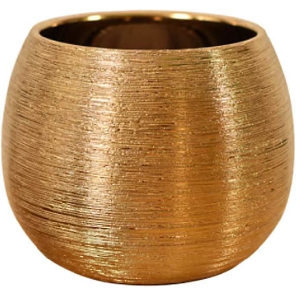 Efterårspromovering, guld moderne minimalistisk rund keramisk vase til indendørs og udendørs dekorative sukkulenter