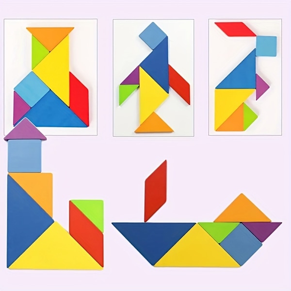 Puinen Tangram-peli Montessori Älykkäät Lelut Matematiikan Oppimistyökalut Lapsille Lahjat