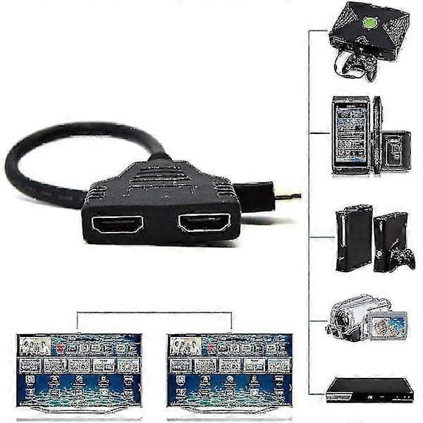 Splitterkabel Han 1080p Til Dobbelt Hdmi Hun 1 Til 2 Vejs Hdmi Splitter Adapterkabel