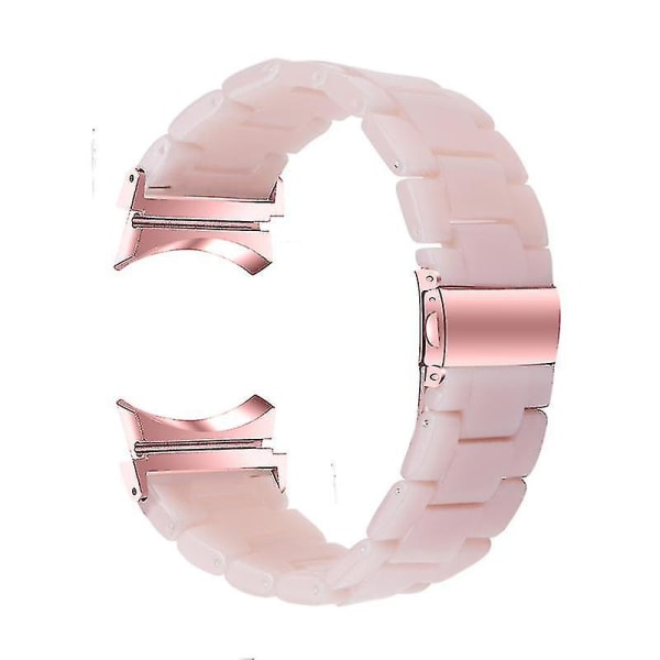 Til Samsung Galaxy Watch 5 40 mm / 44 mm / Watch 5 Pro 45 mm Resin urbånd i rustfrit stål med spændearmbånd Pink
