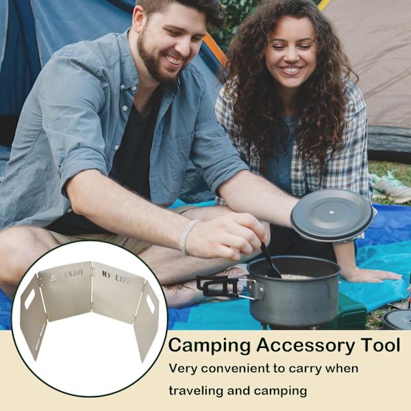 Beige Stove Windshield - Foldable Camping Stove Windshield, 4 Plates