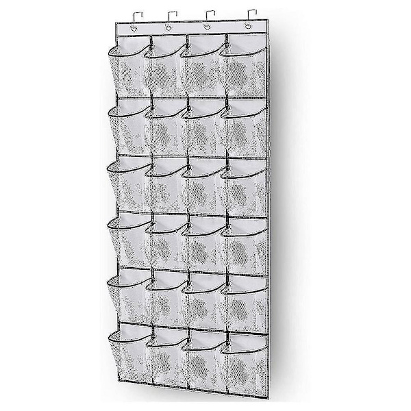 Over The Door Shoe Organizer 24 Stora Mesh fickor Passar till sovrummet - Vit