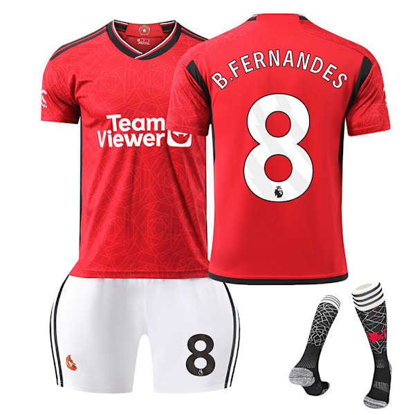 24 Manchester United Red Devils hjemmedrakt fotballdrakt nr. 10 Rashford 21 Anthony 25 Sancho B avgiftstrøye NR.8 B.FERNANDES NO.8 B.FERNANDES M