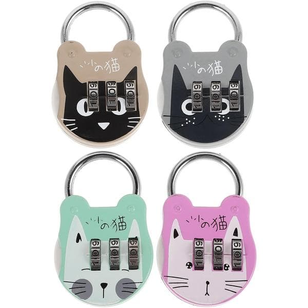 4pcs Mini Digital Combination Padlocks Stainless Steel Security Lock with Spring Button