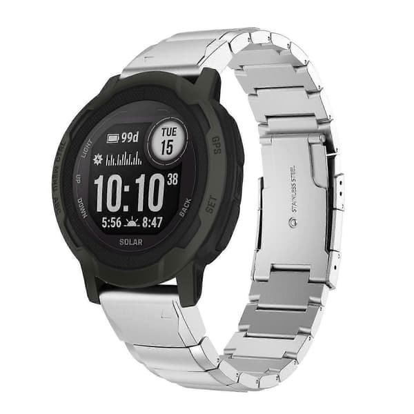Metallklokkereim for Garmin Instinct 2 Sliver
