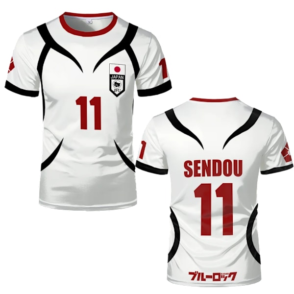Ny Sommar Herr Blå Lås Japansk Anime Fotbollströja Vit T-shirt Dam Barn Casual Sport Kortärmade Toppar XXXL Bleu