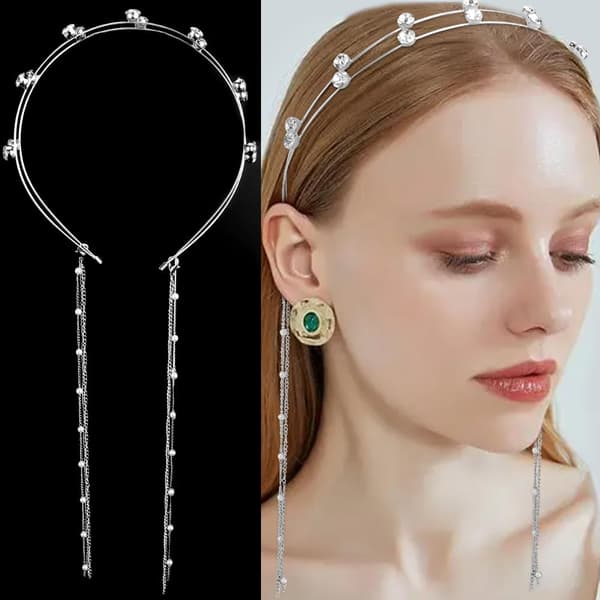 Blomsterhodeband for kvinner og jenter, hårvin, gullblad, boho-hodeband, bryllup, fe-tilbehør, hodeplagg, brudekrone