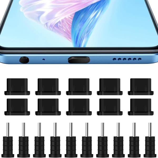 10 par USB-laddningsport dammskydd plugg set USB typ C A