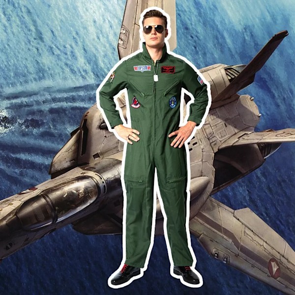 Retro Militær Pilot Kostume Til Voksne Og Børn, Farve Verde Child-S