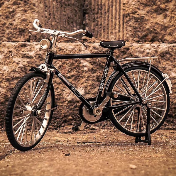 Retro cykelmodell prydnad Miniatyrsamling Dekorativ formgjuten leksak Retro klassisk metallkonstcykel