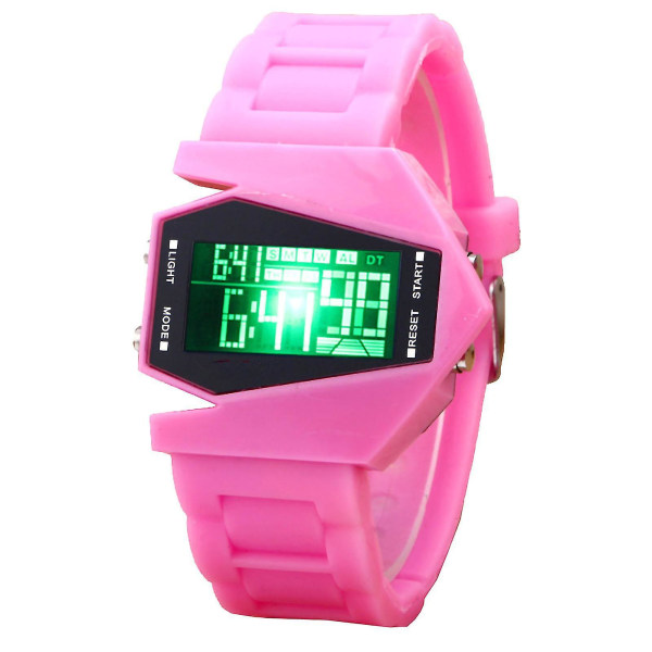 Digital watch Multifunktionell unisex färgglad led watch för kvinnor och män Pink