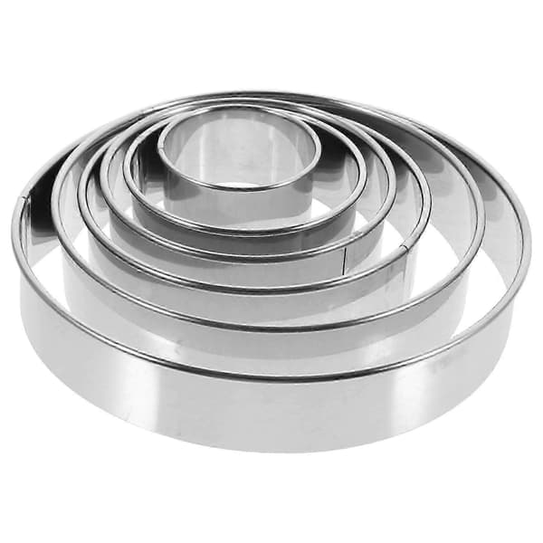 6 stk. Empanada-presse i rustfritt stål, paiform, dumplingmaker, pierogi-kutter for bakverkdeig Silver 15.5X15.5X3CM