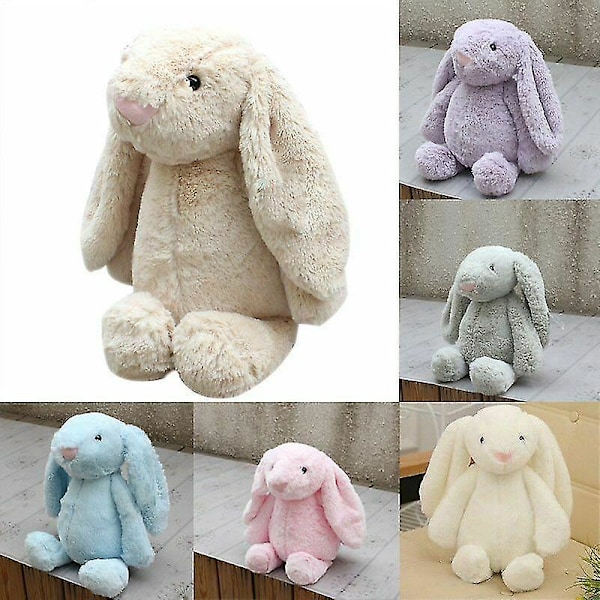 Mjuk Plyschkanin Leksak Fylld Djur Barn Påskpresent Dock Penda-hy Gray 25cm