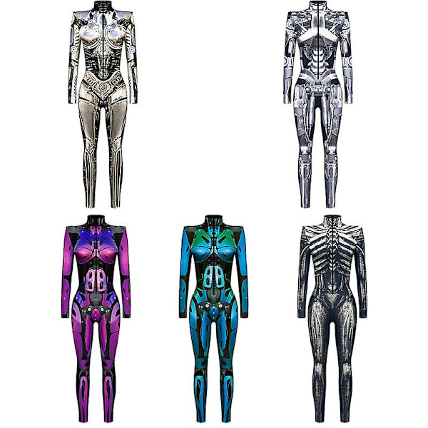 Halloween-panssarikuvioitu cosplay-asu naisten cosplay-haalarityyli 03 L