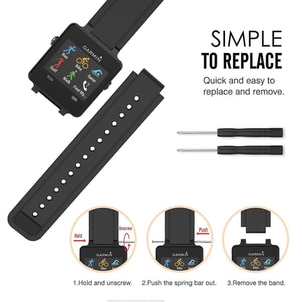 Silikoninen älykellon ranneke Garmin Vivoactive Acetate - Musta Multicolor Black