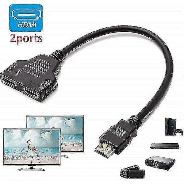 Splitterkabel Han 1080p Til Dobbelt Hdmi Hun 1 Til 2 Vejs Hdmi Splitter Adapterkabel