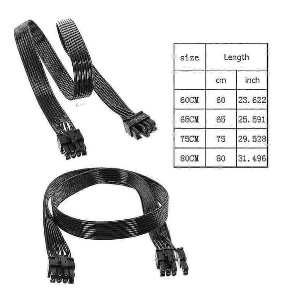8-pin modulær kabel for Corsair PCIE GPU 8-pin til 6+2-pin strømforsyningskabel forlengelse Single head 60cm