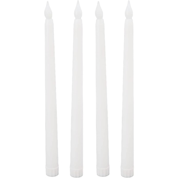 2024,led stearinlys pakke med 4 flammeløse koniske stearinlys Varmt lys Elektronisk stearinlys Sikkert koniske stearinlys Til Fest Festival Dekoration Hvid
