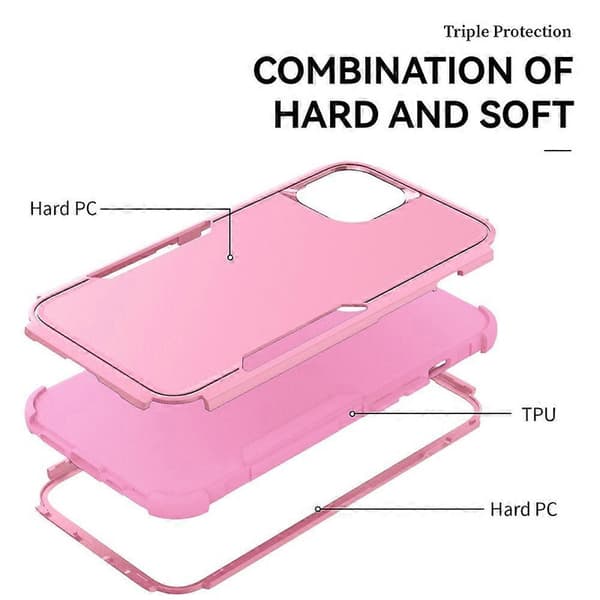 Commuter TPU + PC Telefonfodral för iPhone 15 Pink
