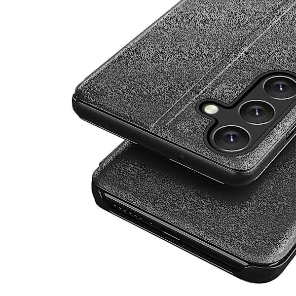 Magnetiskt autostängande phone case för Samsung Galaxy A54 5g - Klart fönster - anti-scratch Flip Cover med stativ Orange