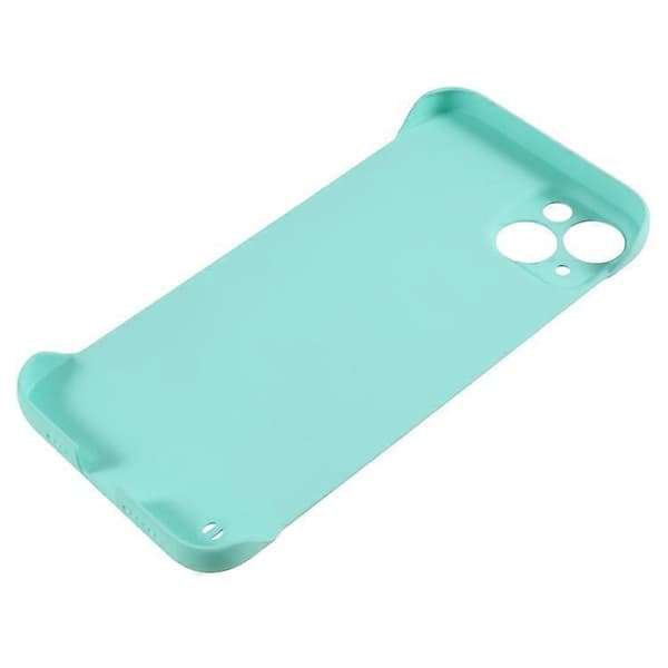 Kompatibel med iPhone 15 Plus etui rammeløst hud-touch hårdt PC telefoncover LightBlue