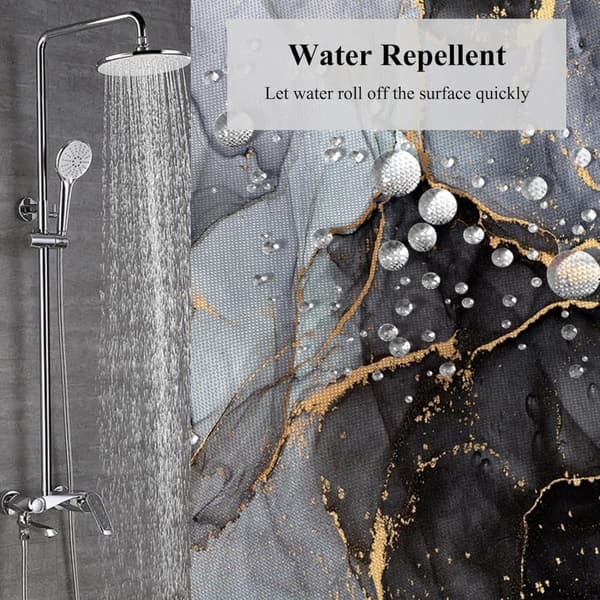 Waterproof Shower Curtain with Marble Pattern – Moisture-Resistant and Washable, 180×180 cm B