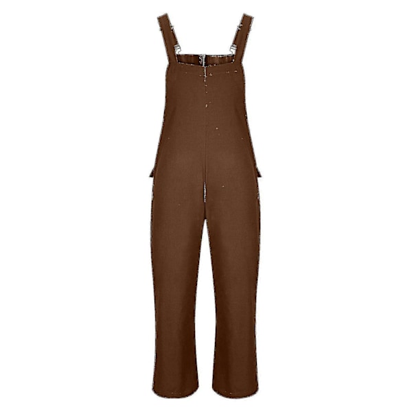 Herrebukser Retro Herre Cargobukser Nye Løse Og Store Størrelser Avslappede Overalls Brown XL