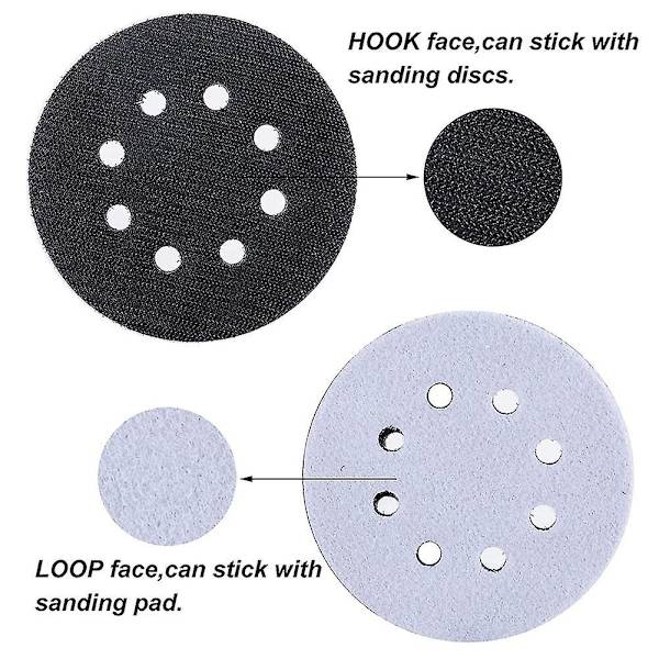 6 st 5 tum (125 mm) 8-håls mjuka svampunderlägg för slipdynor och kardborrebandsslippapper
