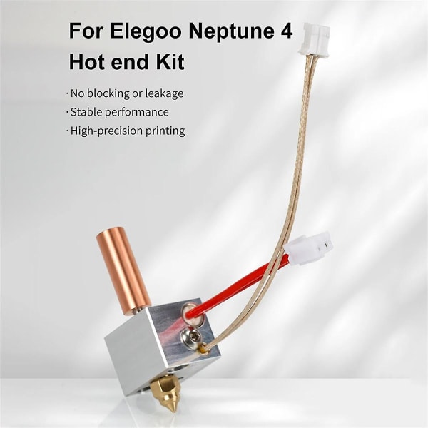 Neptune 4 Hotend Messinki-suutin 24 50 W Hotend Set Heating Rod Thermistor Heater Block Neptune 4 3D-tulostimen osille As Shown