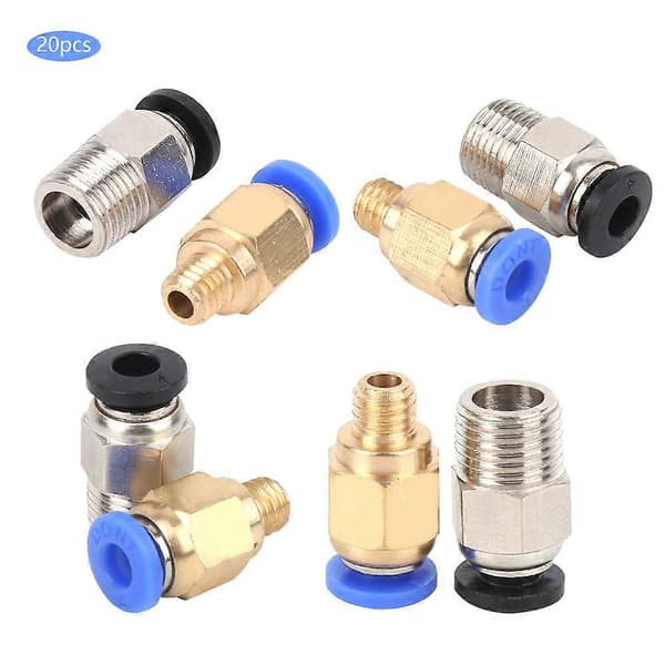 20 st raka pneumatiska kopplingar Push Connect för Bowden Ex 3D-skrivare PC4M10/PC4M6