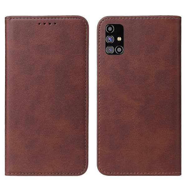 Magnetiskt Läderfodral för Samsung Galaxy M51 EU Version Brown