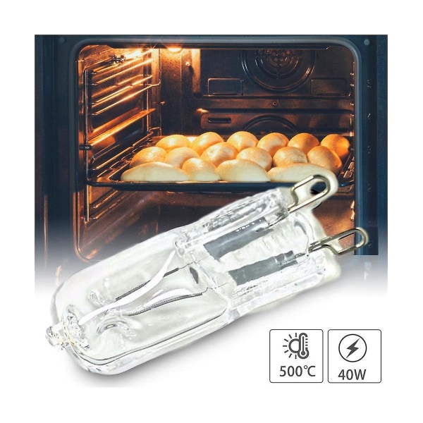 G9 Ovnslys Høytemperaturbestandig Slitesterk Halogenpærelampe for kjøleskap Ovnvifter 40W Transparent