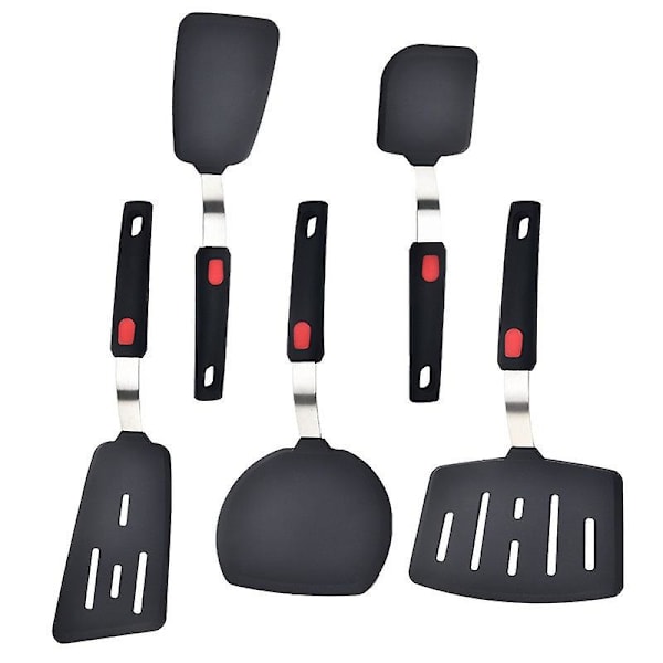 5 Stk Køkken Silikone Turner Spatel Leak Scoop Non-stick Køkkengrej