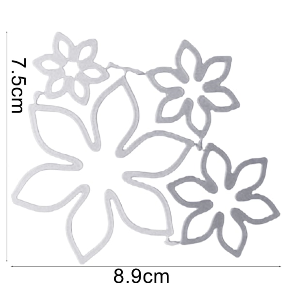 Jiyuge Cutting Die Flower Muotoiltu uudelleenkäytettävä hiiliteräksinen DIY Scrapbooking Stencil -kohokuviointityökalu