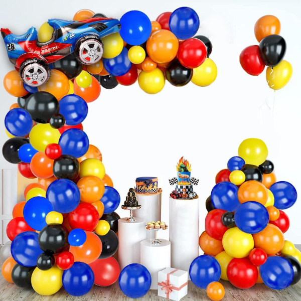 96 stk racerbil fødselsdagsfest dekorationer balloner til monsterbil lastbil fest racerbil tema fødselsdagsfest tilbehør
