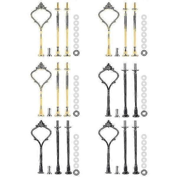 6 Sæt Etagere Hardware Til Kagefadsform Krone 3-lags Kagefadsbeslag Hardwareholder Til