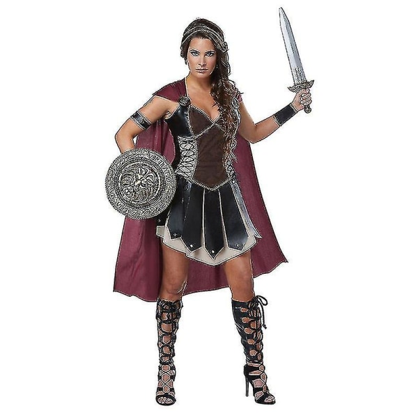 Medieval Roman Xena Warrior kostym för kvinnor Spartan Warrior Cosplay Halloween Carnival kostym Clothing only XL