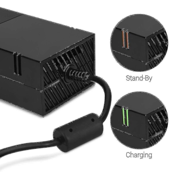 Xbox One Power Supply Brick, [uppgraderad version] Xbox AC Adapter Ersättningsladdare Power Kabel för Microsoft Xbox One, 100-240v spänning)