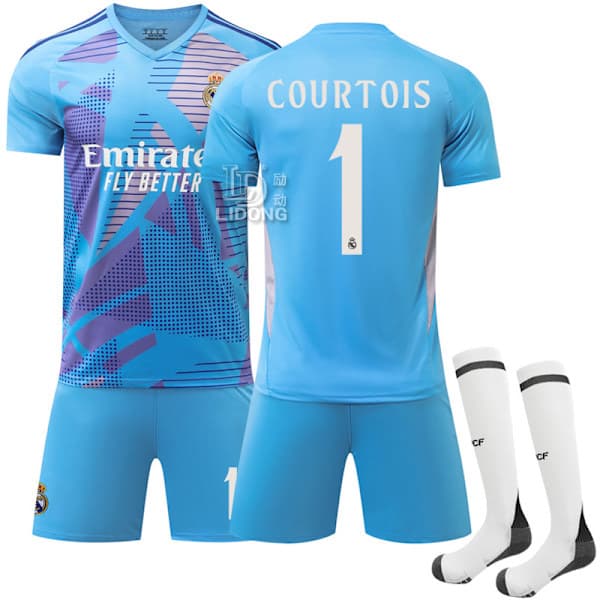 Real Madrid Blå Courtois #1 Målmandsfodboldtrøje #28