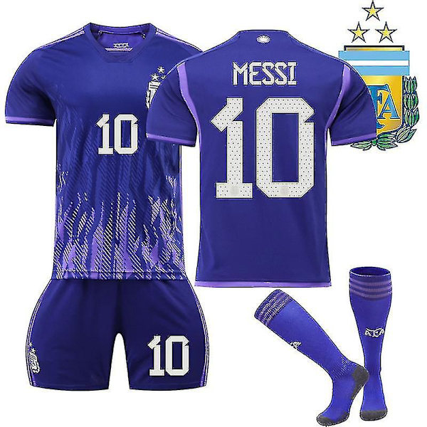 Argentina Champions Tre Stjerner Udebanetrøje Messi 10 xixl Messi 10 XS
