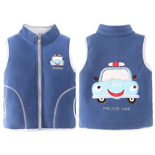 Børnenes Søde Plus Fleece Vest Efterår Og Vinter Navy 100CM