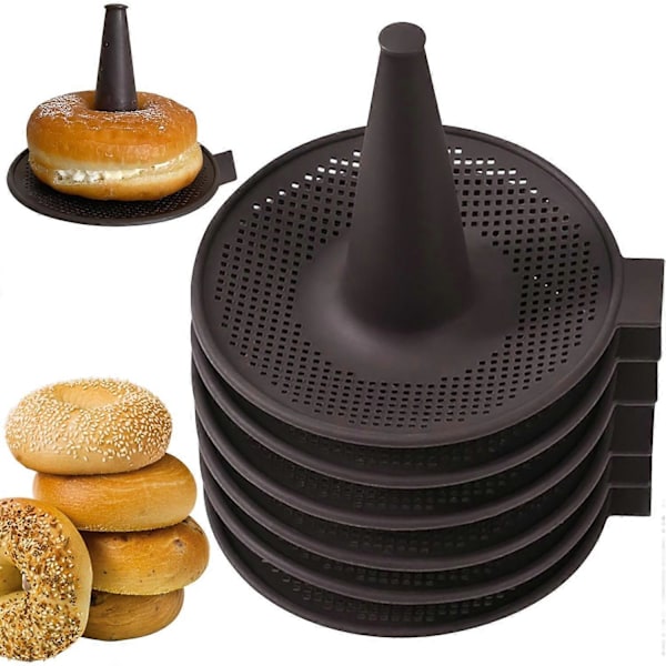 Silikoneforme, Donutform til bagning, Donutpander sæt, 6 stk. kageforme til bagel og doughnut kagepander Coffee 6pcs