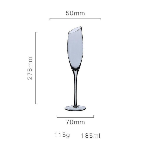 Creative Rödvin Champagnekoppar Blyfritt glas Transparent Smoky Grey Amber Färgglada glas 185ml 440ml 570ml Grey 185ml